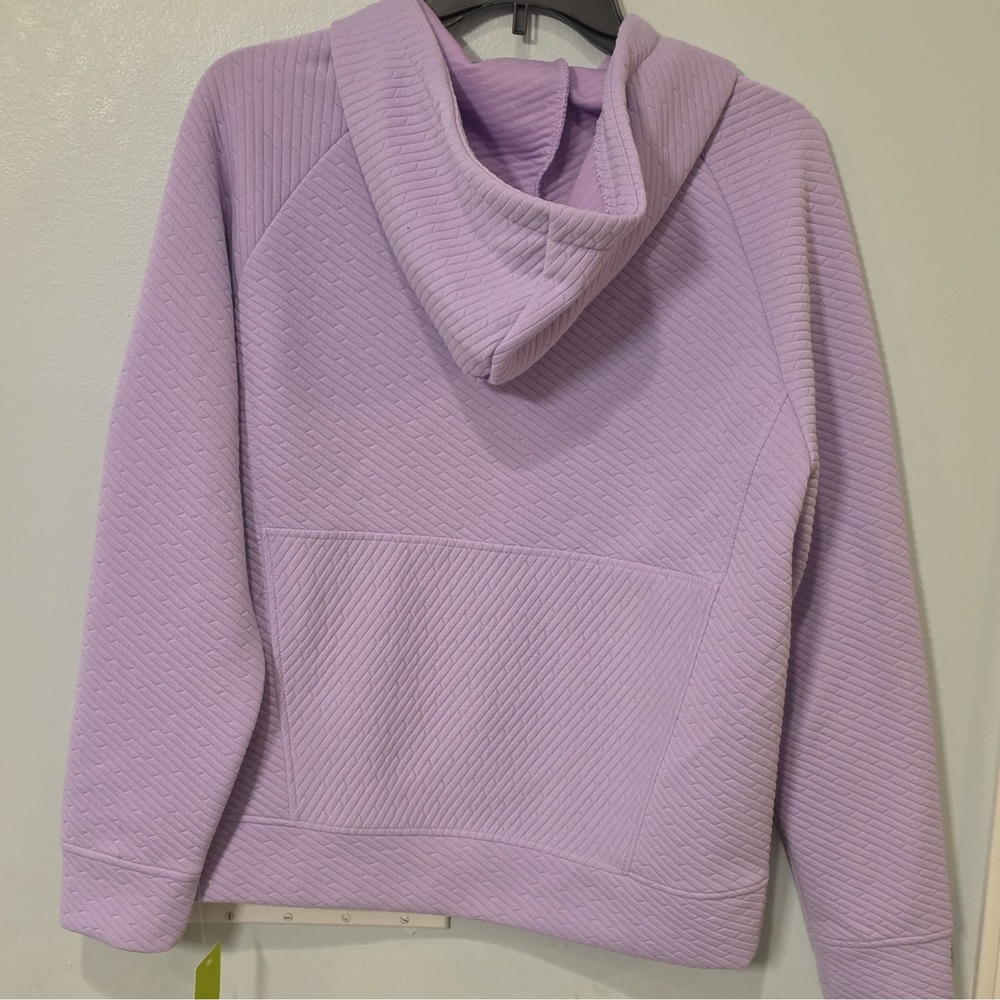 Vively Women's Purple Pullover Hoodie Drawstring Pockets Raglan Sleeve S #123 - Picture 8 of 10